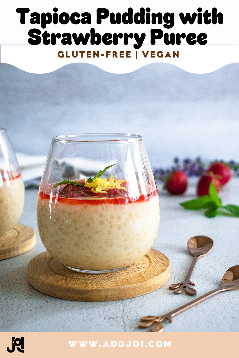 Tapioca Pudding with Strawberry Puree (Vegan, Gluten-Free)