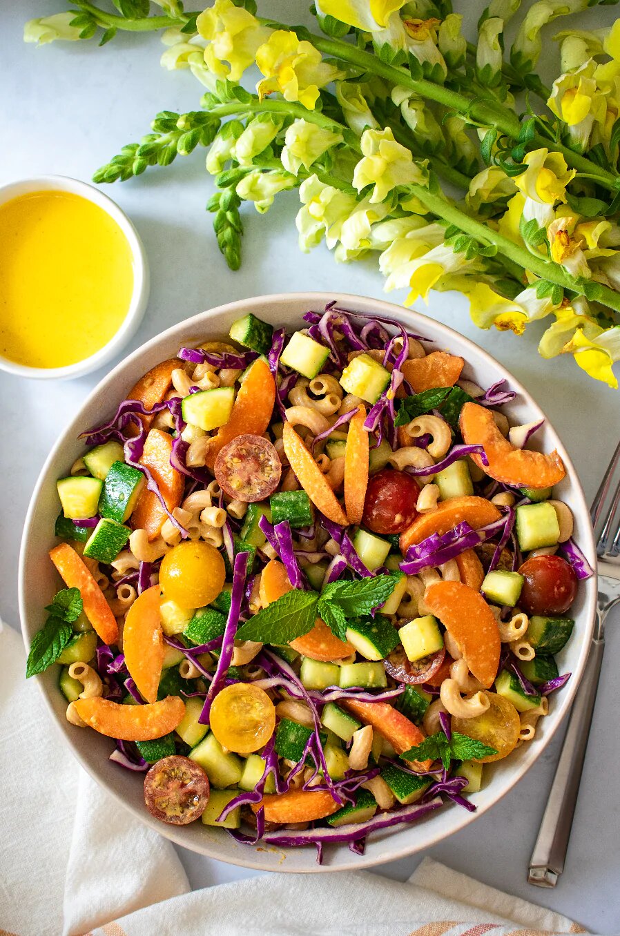 Healthy Vegetable Pasta Salad (Vegan)