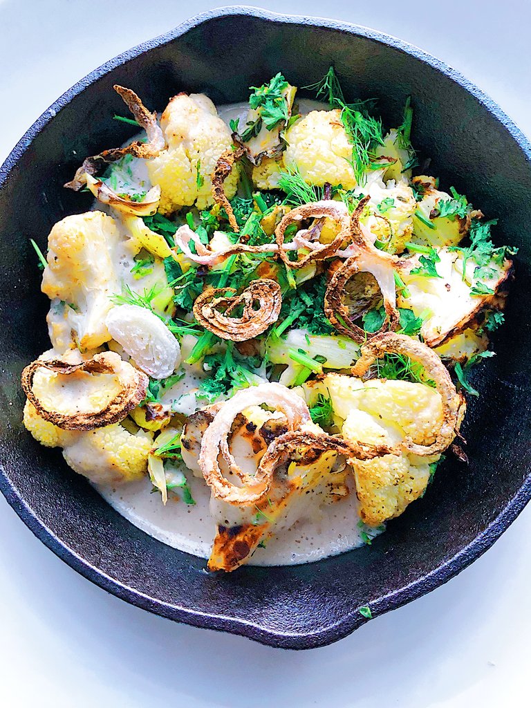 Creamy Herb Baked Cauliflower