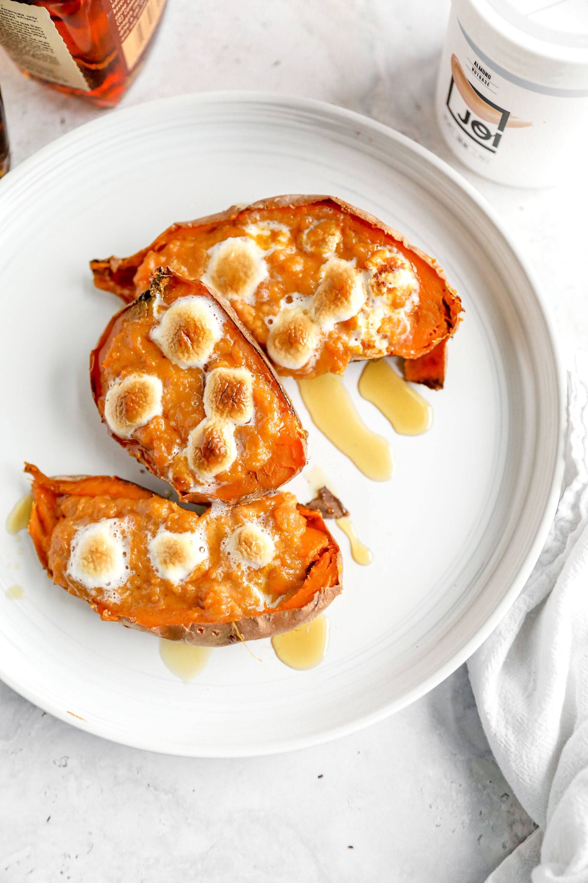 5-Ingredient Boozy Maple Bourbon Twice Baked Sweet Potatoes