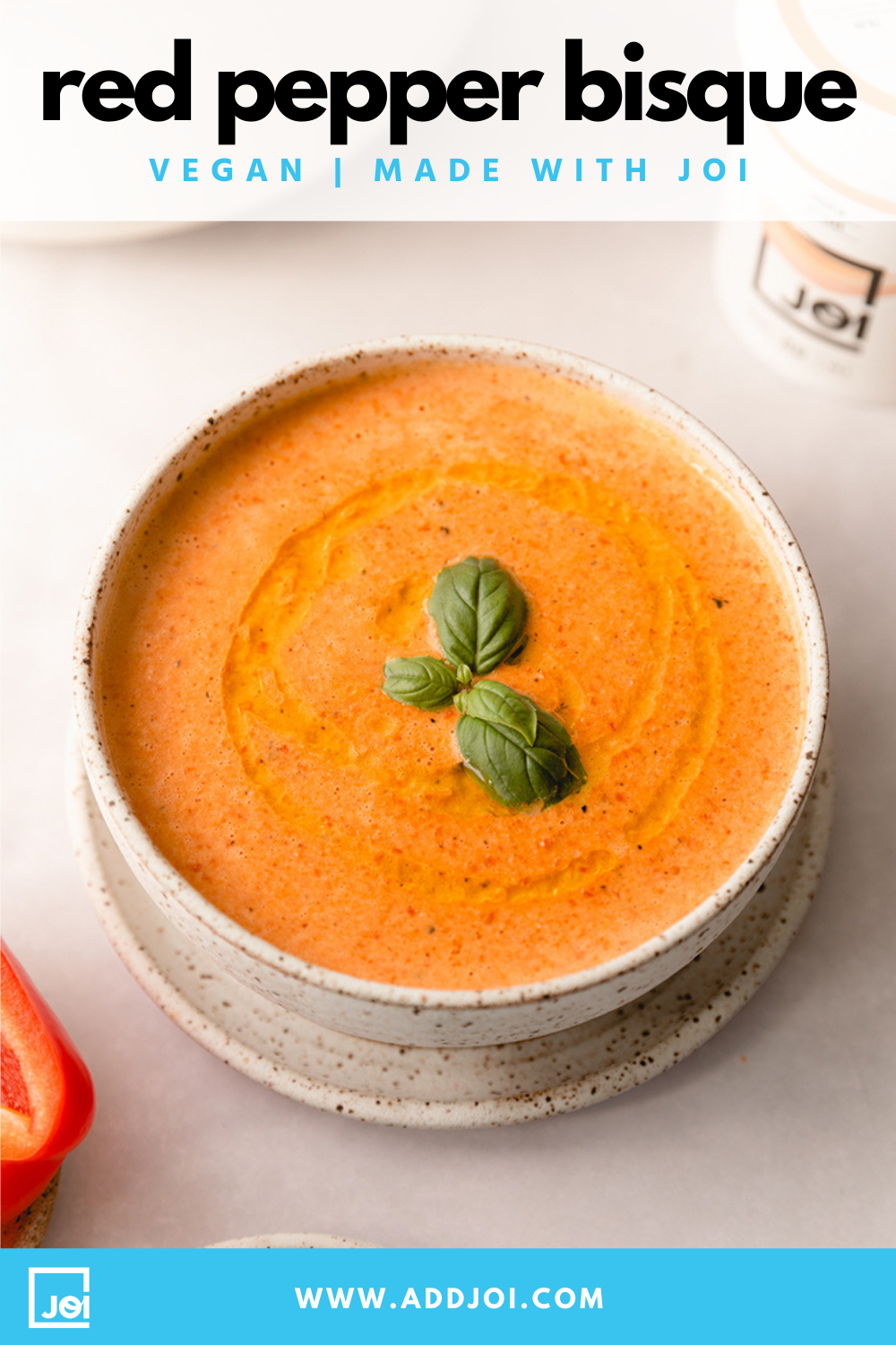 Vegan Roasted Red Pepper Bisque Made with JOI