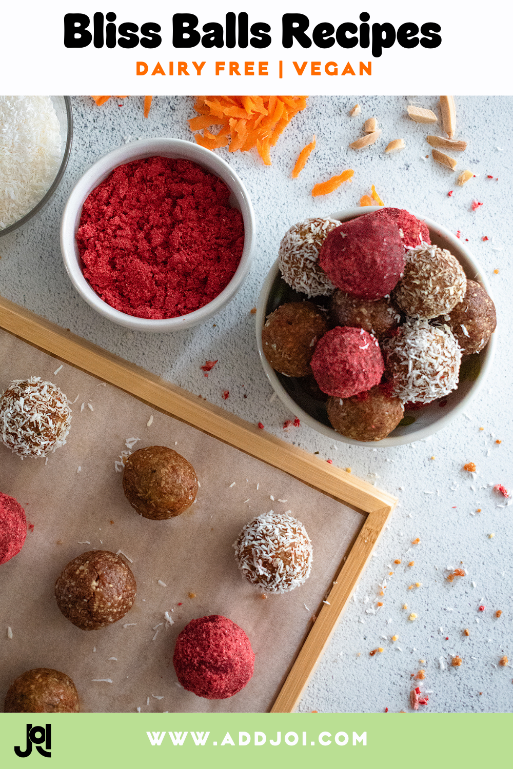 Healthy Spring Bliss Balls Recipes (Carrot Cake and Strawberry)