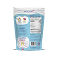 The back of a JOI Almond Milk Powder pouch displays nutrition facts, use cases in smoothies and protein shakes, and post-consumer recycled material.