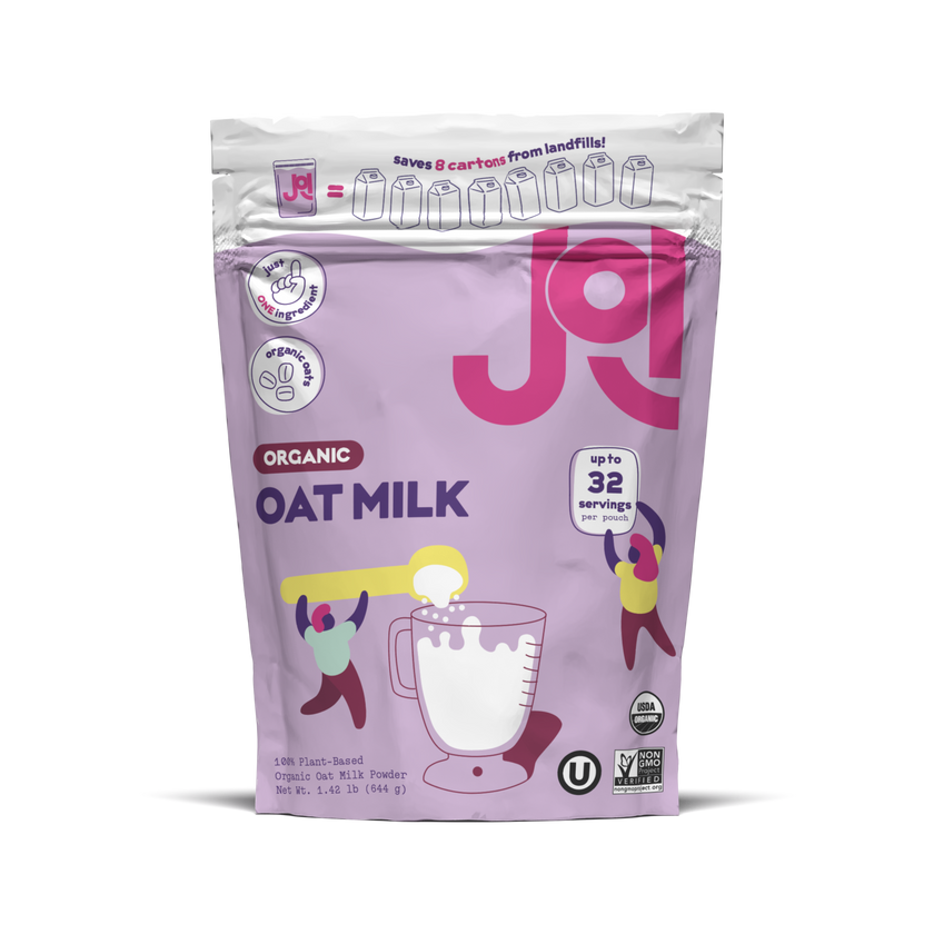JOI Organic Oat Milk Powder made with organic oats for quick, creamy plant-based milk, coffee, smoothies, and everyday recipes.