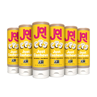 Six JOI Cashew Base 9 oz squeeze pouches are lined up, featuring "Just Cashews" and "Non-GMO Project Verified" seals.