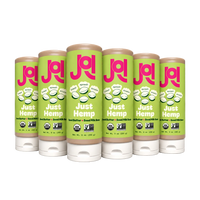 Six JOI Organic Hemp Plant Bases in easy-squeeze green tubes, with 
